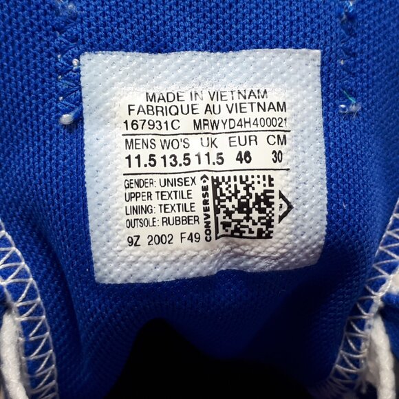 Converse Chuck Taylor All Star Ox Low 167931C Shoe Sneaker Royal Blue Mens 11.5 - Picture 9 of 12